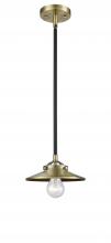 Innovations Lighting 284-1S-BAB-M4-AB-LED - Railroad - 1 Light - 8 inch - Black Antique Brass - Stem hung - Mini Pendant