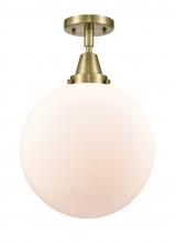 Innovations Lighting 447-1C-AB-G201-12-LED - Beacon - 1 Light - 12 inch - Antique Brass - Semi-Flush Mount