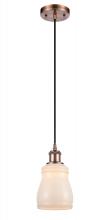 Innovations Lighting 516-1P-AC-G391-LED - Ellery - 1 Light - 5 inch - Antique Copper - Cord hung - Mini Pendant