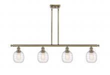 Innovations Lighting 516-4I-AB-G1013-LED - Belfast - 4 Light - 48 inch - Antique Brass - Stem hung - Island Light