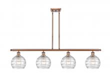 Innovations Lighting 516-4I-AC-G1213-8-LED - Athens Deco Swirl - 4 Light - 48 inch - Antique Copper - Stem hung - Island Light