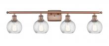 Innovations Lighting 516-4W-AC-G1214-6 - Small Twisted Swirl 4 Light Bath Vanity Light part of the Ballston Collection