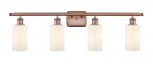 Innovations Lighting 516-4W-AC-G801 - Clymer - 4 Light - 34 inch - Antique Copper - Bath Vanity Light
