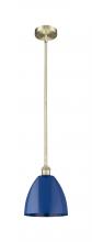 Innovations Lighting 616-1S-AB-MBD-9-BL-LED - Plymouth - 1 Light - 9 inch - Antique Brass - Stem hung - Mini Pendant
