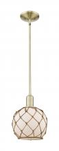 Innovations Lighting 716-1S-AB-G121-8RB - Farmhouse Rope - 1 Light - 8 inch - Antique Brass - Stem hung - Mini Pendant