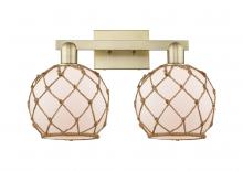 Innovations Lighting 716-2W-AB-G121-8RB - Farmhouse Rope - 2 Light - 19 inch - Antique Brass - Bath Vanity Light