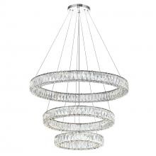 CWI Lighting 1044P32-601-R-3C - Madeline Integrated LED 3 Ring 32in Chrome Chandelier
