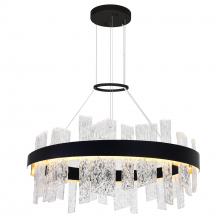 CWI Lighting 1246P32-101 - Guadiana Integrated LED 32in Black Chandelier with Handcrafted Glass