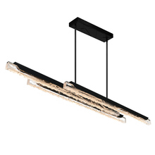 CWI Lighting 1586P60-3-101 - Valira Integrated LED 60in Black Chandelier with Handcrafted Glass