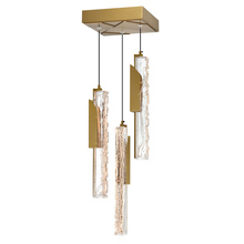 CWI Lighting 1586P8-3-624 - Valira Integrated LED 8in Brass Mini Pendant with Handcrafted Glass