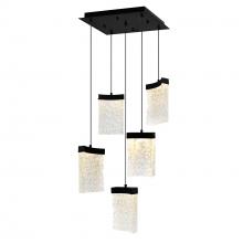 CWI Lighting 1587P12-5-101 - Lava Integrated LED 12in Black Mini Pendant with Handcrafted Glass