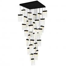 CWI Lighting 1587P36-33-101 - Lava Integrated LED 36in Black Chandelier with Handcrafted Glass
