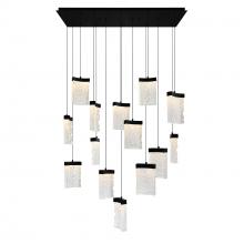 CWI Lighting 1587P48-14-101-RC - Lava Integrated LED 48in Black Chandelier with Handcrafted Glass