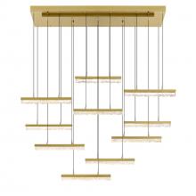 CWI Lighting 1588P48-10-624 - Stagger Integrated LED 48in Brass Chandelier with Handcrafted Glass