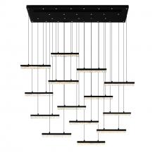 CWI Lighting 1588P60-14-101 - Stagger Integrated LED 60in Black Chandelier with Handcrafted Glass