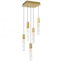 CWI Lighting 1589P12-5-624 - Greta Integrated LED 12in Brass Mini Pendant with Handcrafted Glass