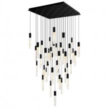 CWI Lighting 1589P36-41-101 - Greta Integrated LED 36in Black Chandelier with Handcrafted Glass