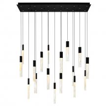 CWI Lighting 1589P48-17-101-RC - Greta Integrated LED 48in Black Chandelier with Handcrafted Glass
