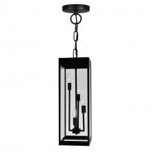 CWI Lighting 1695P8-4-101 - Windsor 4 Light Black Outdoor Pendant