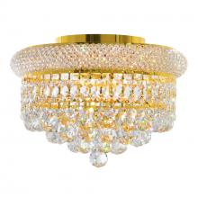 CWI Lighting 8001C12G - Empire 3 Light 12in Gold Flush Mount with Crystals