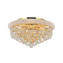 CWI Lighting 8001C20G - Empire 8 Light 20in Gold Flush Mount with Crystals