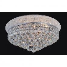 CWI Lighting 8001C24C - Empire 13 Light 24in Chrome Flush Mount with Crystals