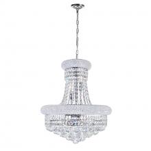 CWI Lighting 8001P18C - Empire 8 Light 18in Chrome Down Chandelier with Crystals