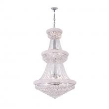 CWI Lighting 8001P30C - Empire 32 Light 30in Chrome Down Chandelier with Crystals