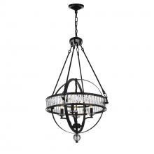 CWI Lighting 9957P20-4-101 - Arkansas 4 Light Black Chandelier