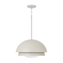 Capital 359211TP - 17.25" W x 10.5" H 1-Light Modern Tiered Dome Pendant in Taupe with Soft White Glass Diffuse