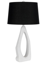 CAL Lighting BO-3184TB - 150W 3 way Antelope resin table lamp with black hardback fabric shade