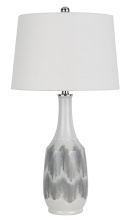 CAL Lighting BO-3203TB - 150W 3 way Ely ceramic table lamp with hardback fabric shade