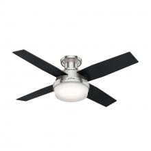 Hunter 59243 - Hunter 44 inch Dempsey Brushed Nickel Low Profile Ceiling Fan with LED Light Kit