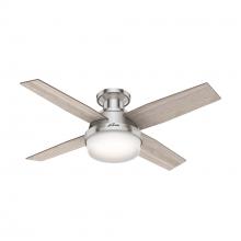 Hunter 50282 - Hunter 44 inch Dempsey Brushed Nickel Low Profile Ceiling Fan with LED Light Kit