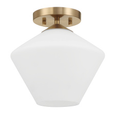 Hunter 48107 - Hunter Celestial Valley Alturas Gold with Cased White Glass 1 LT Flush Mount Ceiling LT Fixture