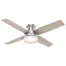 Hunter 50283 - Hunter 52 inch Dempsey Brushed Nickel Low Profile Ceiling Fan with LED Light Kit