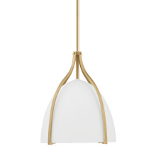 Hunter 48118 - Hunter Arcelia Alturas Gold with Cased White Glass 1 Light Pendant Ceiling Light Fixture