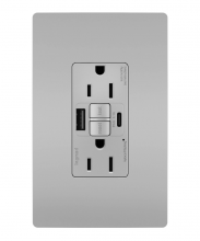 Legrand Radiant 1597TRUSBACGRY - radiant Tamper-Resistant 15A Duplex Self-Test GFCI Receptacles with SafeLock Protection