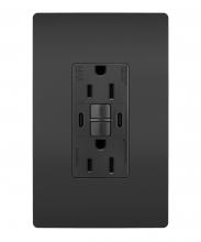 Legrand Radiant 1597TRWRUSBCCBK - radiant Tamper-Resistant 15A Duplex Self-Test GFCI Receptacles with SafeLock Protection