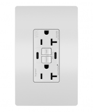 Legrand Radiant 2097TRWRUSBCCW - radiant Tamper-Resistant Weather-Resistant Duplex Self-Test GFCI with USB Type C/C Outlet, White