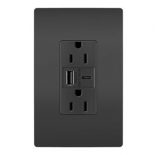 Legrand Radiant R26USBAC6BK - radiant 15A Tamper-Resistant Ultra-Fast USB Type A/C Outlet, Black