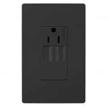 Legrand Radiant 1597TRSGLBK - radiant Tamper-Resistant 15A Simplex Self-Test GFCI Receptacles with SafeLock Protection, Black