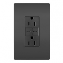 Legrand Radiant R26USBCC6BK - radiant 15A Tamper-Resistant Ultra-Fast USB Type C/C Outlet, Black
