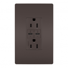 Legrand Radiant R26USBPDCC6 - radiant 15A Tamper Resistant Ultra Fast PLUS Power Delivery USB Type C/C Outlet, Brown