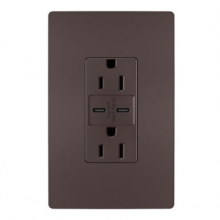 Legrand Radiant R26USBCC6DBCCV4 - radiant 15A Tamper-Resistant Ultra-Fast USB Type C/C Outlet, Dark Bronze