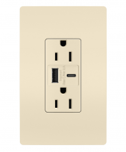 Legrand Radiant R26USBACLA - radiant 15A Tamper-Resistant USB Type A/C Outlet, Light Almond
