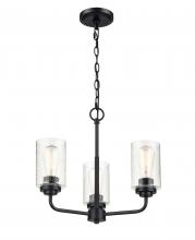 Millennium 9603-MB - Moven 3-Light Chandelier Ceiling - Matte Black