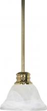 Nuvo 60/367 - Empire - 1 Light 7" Mini Pendant with Alabaster Glass - Polished Brass Finish