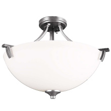 HOMEnhancements 15762 - Victoria 3-Light Semi-Flush Entry - NK White Glass
