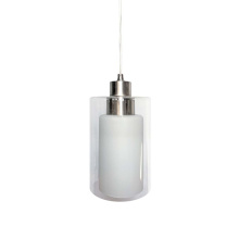 HOMEnhancements 17960 - Clear/White Double Glass Mini Pendant - NK